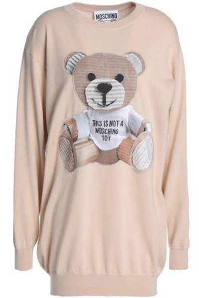 Moschino Printed Cotton-jersey T-shirt In Neutral