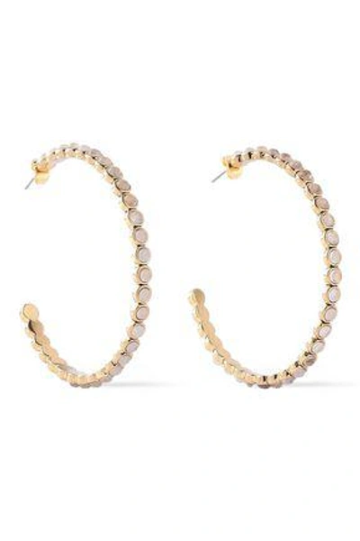 Luv Aj Woman Gold-tone Quartz Hoop Earrings Gold