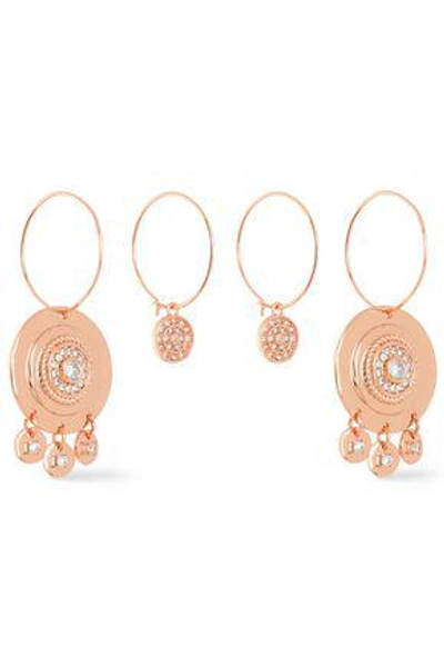 Luv Aj Woman Rose Gold-tone Crystal Earrings Rose Gold