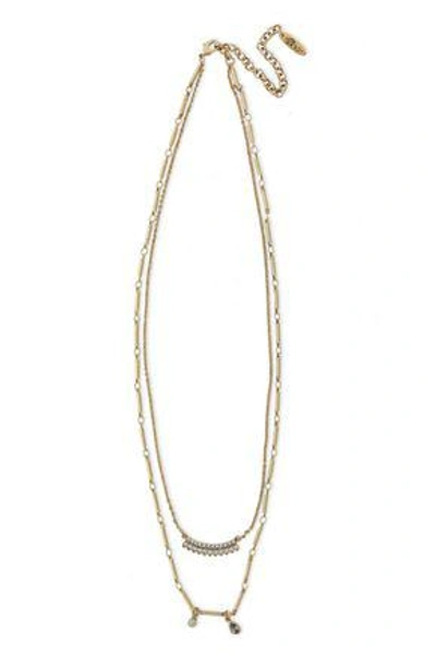 Luv Aj Woman Cosmic Gold-tone Crystal Necklace Gold