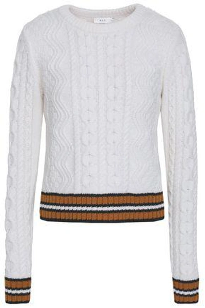 A.l.c . Woman Alpha Striped Merino Wool-blend Sweater White