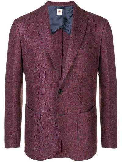 Borrelli Houndstooth Blazer In Red