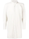 Issey Miyake Homme Plissé  Pleated Button Shirt - White