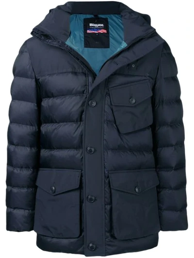 Blauer Quilted Down Coat - Blue