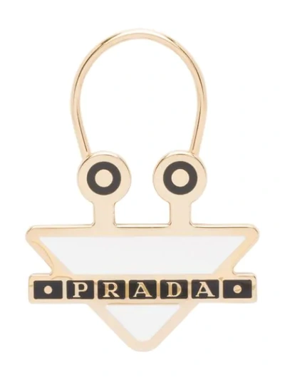 Prada Logo Keychains In White