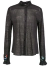 Andrea Bogosian Embellished Linen Blouse - Grey