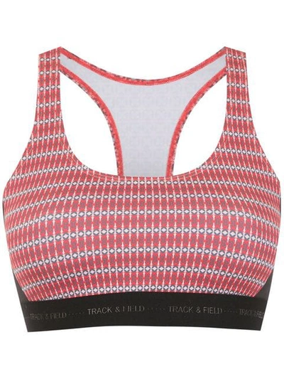 Track & Field Printed Mix Top In Red