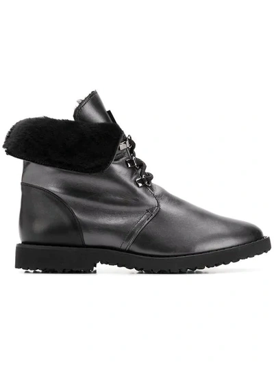 Hogl Fur Lining Ankle Boots In Grey