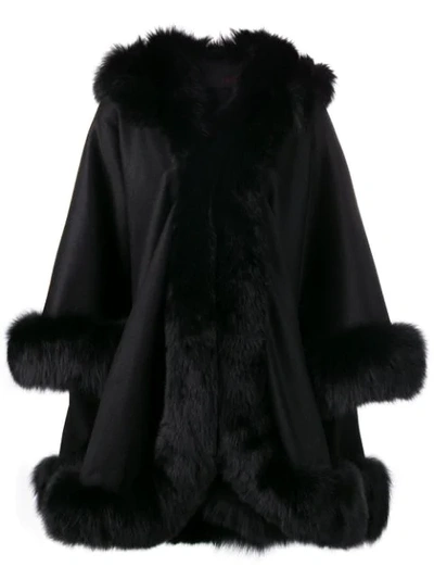 Liska Oversized Hooded Coat In Black