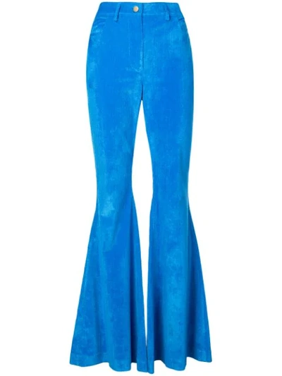 Rosie Assoulin High-waisted Bootcut Trousers In Blue