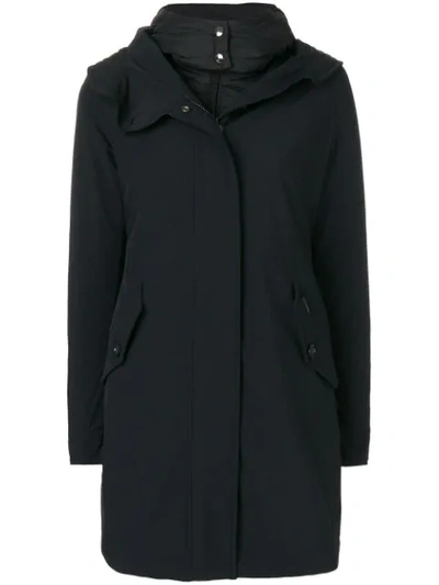 Woolrich Wide Collar Padded Coat In Black