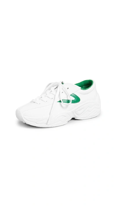 Tretorn Nylite Fly Chunky Sneakers In Vintage White/ Green