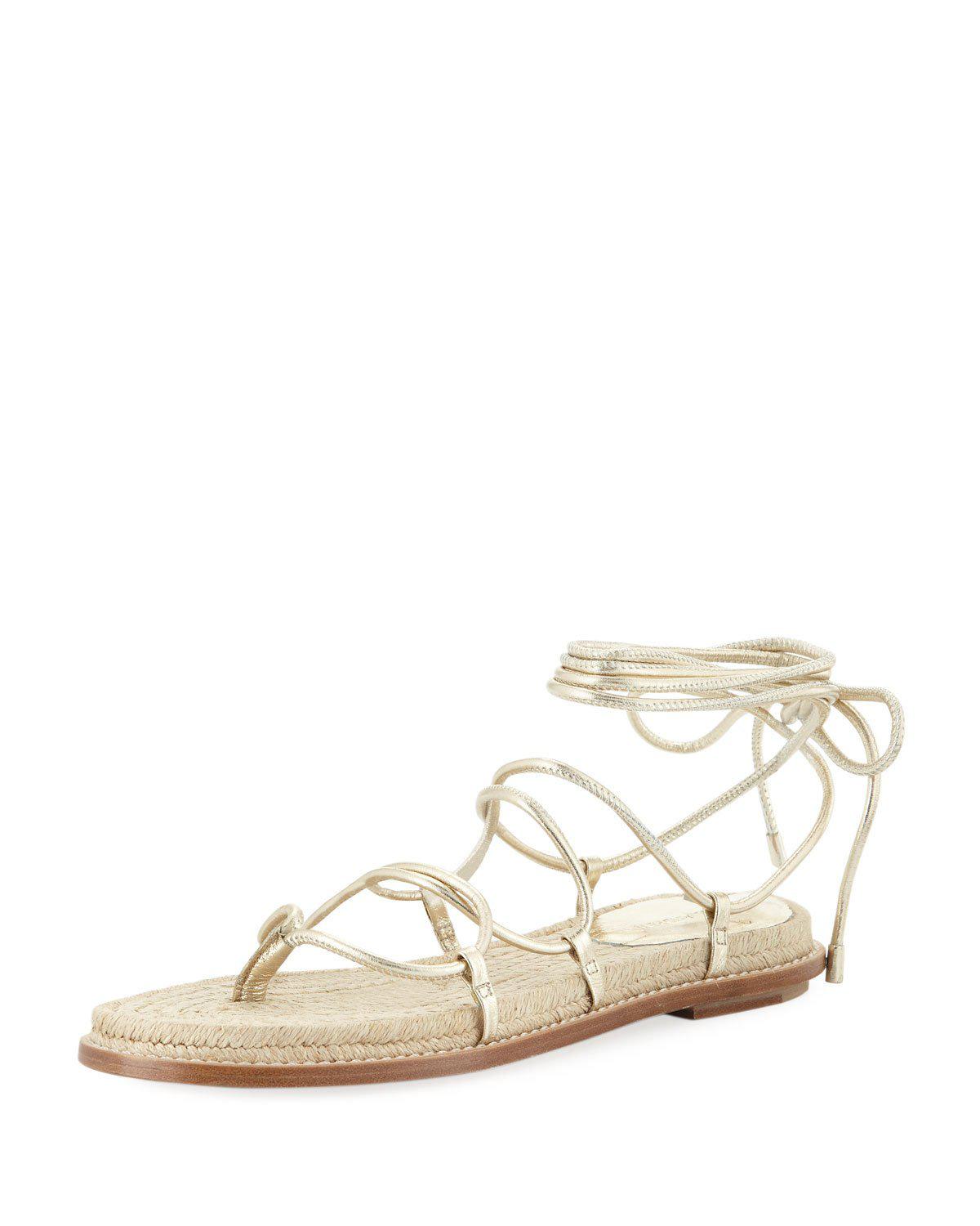 gold wrap sandals flat