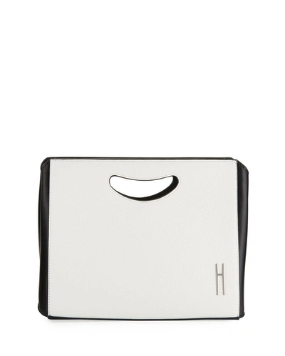 Hayward 1712 Two-tone Basket Clutch Bag In White/black