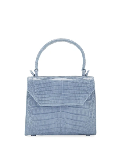 Nancy Gonzalez Crocodile Small Flap Top-handle Crossbody Bag In Light Blue