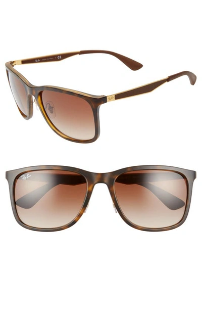 Ray Ban Men's Square Gradient Propionate Sunglasses In Brown Pattern
