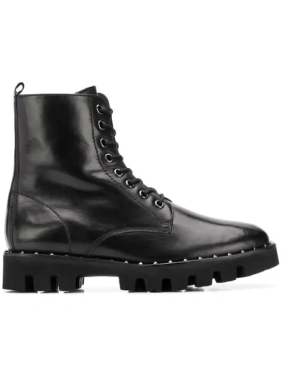 Hogl Lace-up Combat Boots In Black