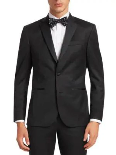Saks Fifth Avenue Modern Wool Tuxedo Jacket In Black