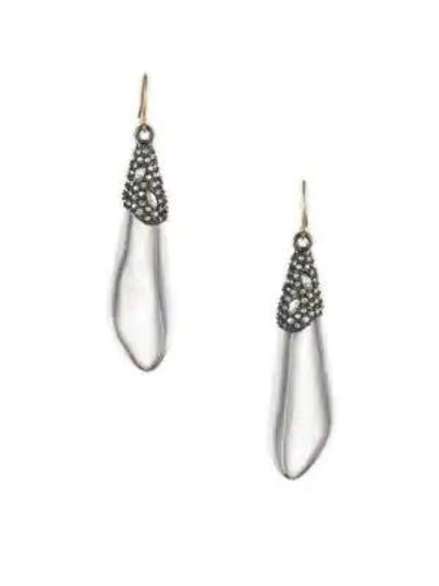 Alexis Bittar Vanitas Crystal Encrusted Capped Earrings In Silver