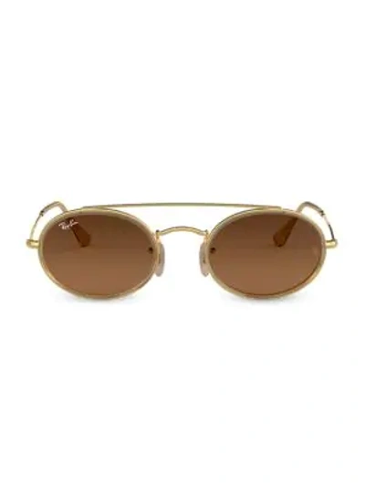 Ray Ban Rb3847 52mm Oval Sunglasses In Brown