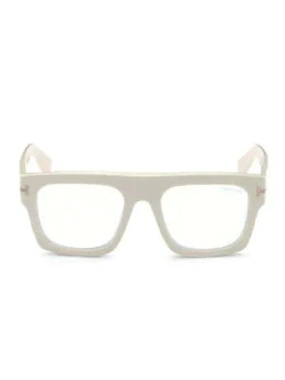 Tom Ford 53mm Rectangular Glasses In White