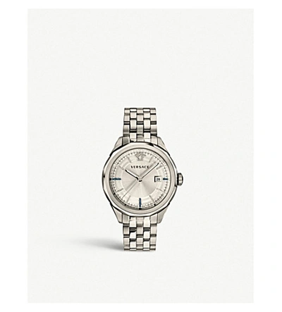 Versace Vera00518 Glaze Stainless Steel Watch In Silver