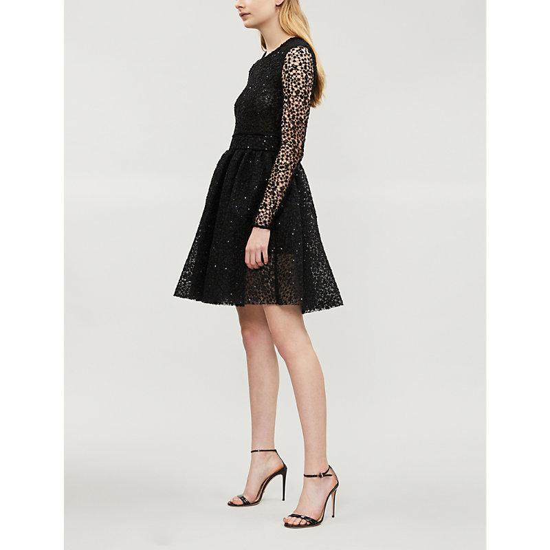 maje black sequin dress
