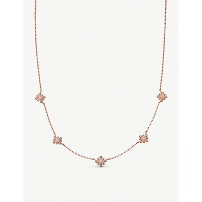 Astley Clarke Floris Mini 18ct Rose Gold-plated Vermeil And Pink Opal Necklace
