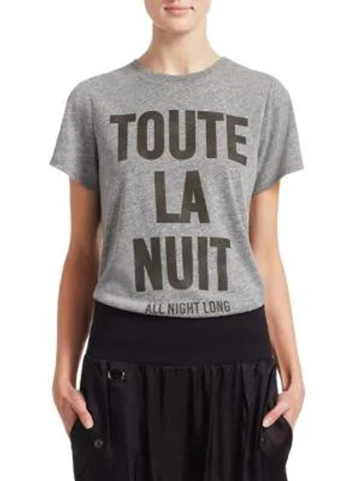 Cinq À Sept Toute La Nuit Graphic T-shirt In Heather Grey