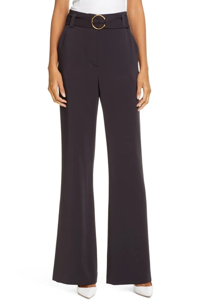 A.l.c Foster Belted Flare-leg Crepe Pants In Midnight