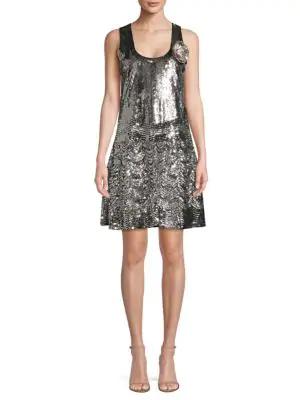 michael kors silver sequin dress