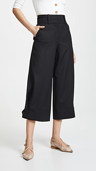 cuffed cropped trousers