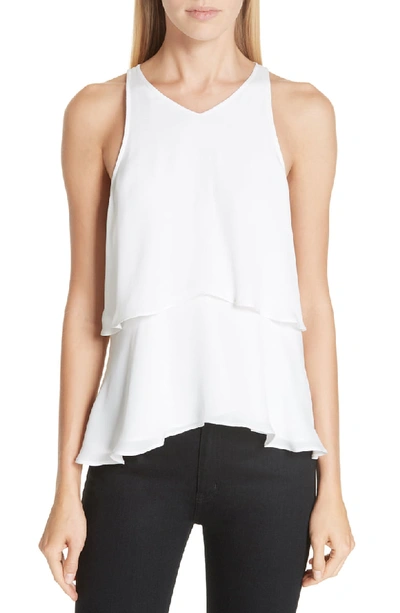 A.l.c Duran Tiered Silk V-neck Top In Eggshell