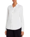 Eileen Fisher Petite Organic Cotton Jersey Collared Shirt In Aqua