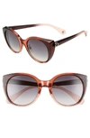 Gucci 54mm Cat Eye Sunglasses - Rust/ Nude/ Grey Gradient