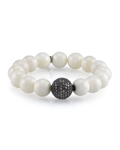 Sheryl Lowe Diamond & Bone Bead Bracelet