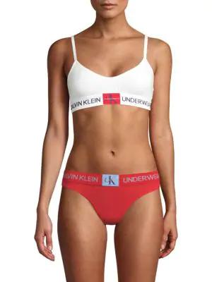 calvin klein monogram triangle bralette