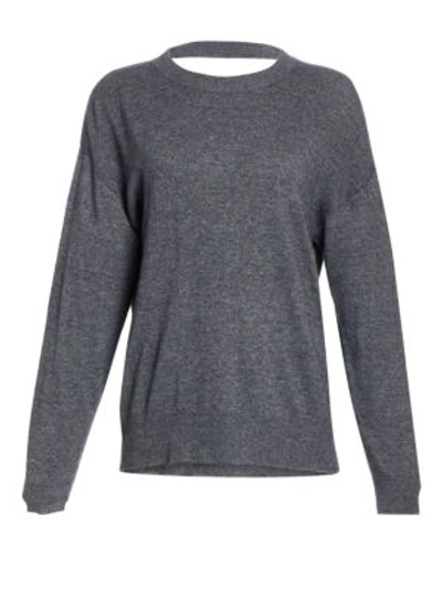 A.l.c Knowles Crewneck Cutout Sweater In Grey Melange