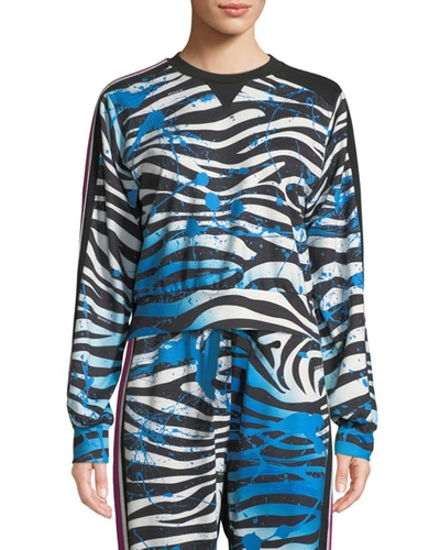 No Ka'oi Nola Zebra-print Cropped Sweatshirt In Multi Pattern