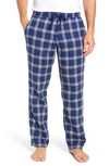 Ugg Men's Flynn Plaid Cotton Pajama Pants In Dark Denim Plaid