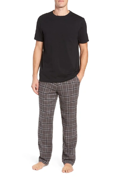 Ugg Men's Grant Plaid Pajama Set In Charcoal/ Black