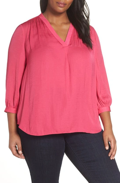 Vince Camuto Rumple Fabric Blouse In Pink Flame