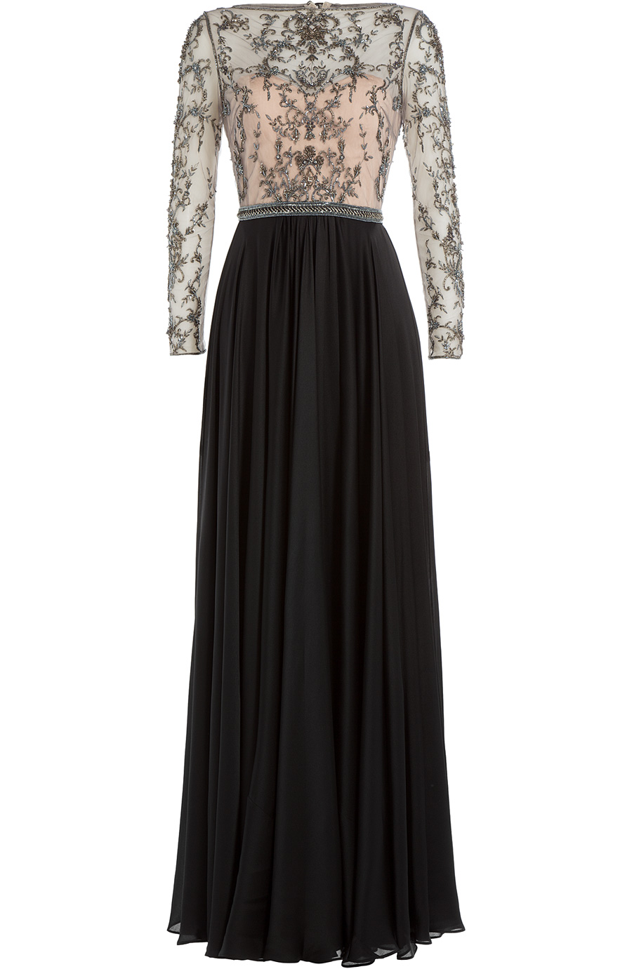 Catherine Deane Embellished Silk Floor Length Gown In Multicolored ...