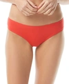 Vince Camuto Riviera Shirred Cheeky Bikini Bottoms Women's Swimsuit In Poppy