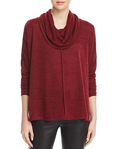 Status By Chenault Cowl Neck Poncho Sweater In Burgundy