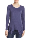 Status By Chenault Tiered Ruffle Trim Sweater In Blue