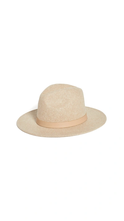 Lack Of Color Carlo Mack Wool & Leather Fedora In Speck Brown