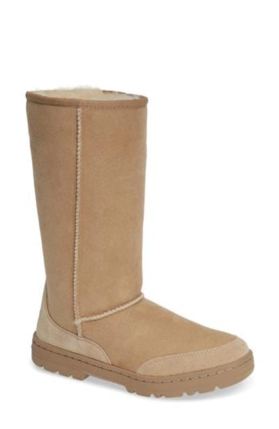 Ugg Ultra Revival Genuine Shearling Tall Boot In Sand