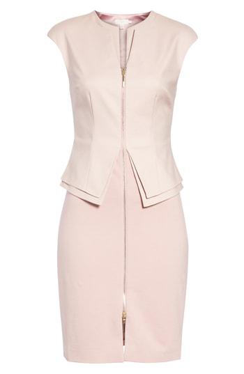 ted baker structured zip peplum dress