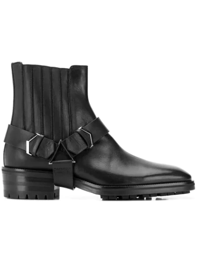 Jimmy Choo Lokk Black Water Resistant Vacchetta Ankle Boots